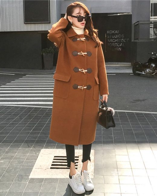 韩国女生秋冬外搭示范,大衣情有独钟